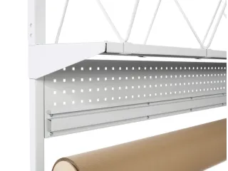 geperforeerde plaat,v. paktafel,HxB 255x1719mm,m. vakkenprofiel - 1
