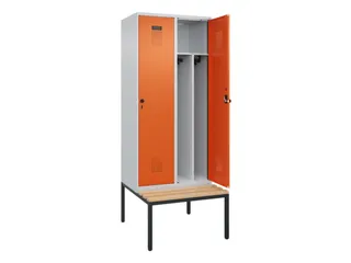 locker met bank,voor scheiding van kleding,HxBxD 2120x800x815mm,2vak - 1