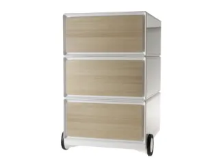 mobiel ladeblok,HxBxD 642x390x436mm,3lade(n),romp wit,front beuken - 1