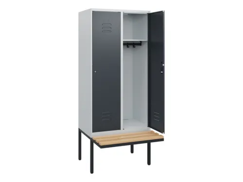 locker met bank,HxBxD 1950x800x815mm,2vak,vak B 400mm,cil.-slot