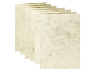 Correspondentiekaart Papicolor dubbel 105x148mm marmer ivoor pak 6 st - 2