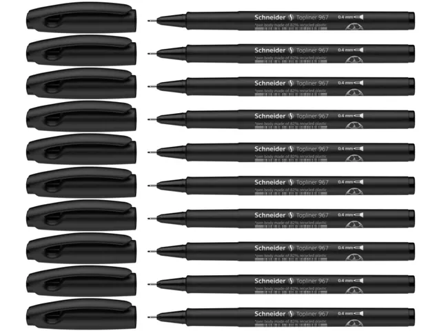 Fineliner Schneider Topliner 967 Zwart 0.4mm
