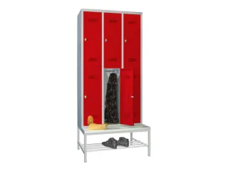 banklocker,dubbeldeks,HxBxD 2150x900x800mm,RAL7035,front RAL3000 - 1
