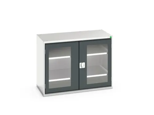 vitrinekast 800x1050x550mm 2xStalen bodem romp RAL7035 front RAL7016