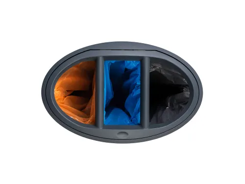 Gescheiden Afvalbak Lune Binc 3-stroom Met Open Deksel Wit