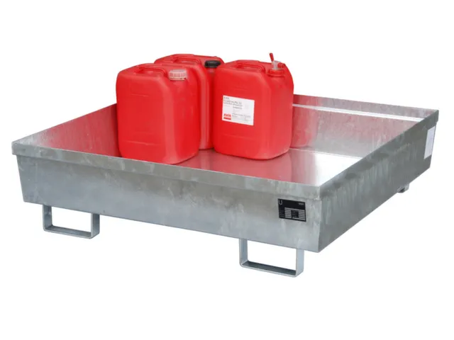Opvangbak 4x 200l Opvangvol. 280l Vuurverzinkt 335x 1200x 1200mm Open