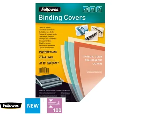 Voorblad Fellowes A4 Pp 500 Micron Transparant 50stuks