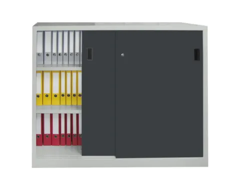 schuifdeurkast,HxBxD 1200x1500x500mm,RAL7035,front RAL7016