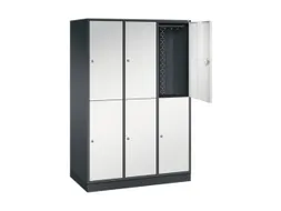 Dubbeldekse garderobekast,RAL 7021/RAL 7035,HxBxD 1950x1220x600mm