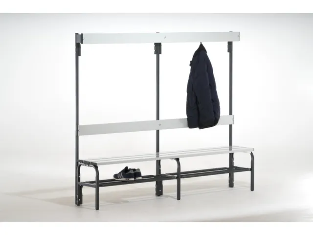 banc-patère,HxLxP 1670x2000x375mm,barres alu,RAL7016
