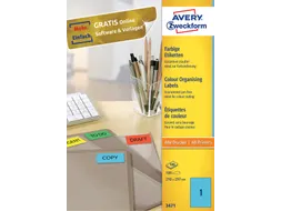 Gekleurde Etiketten Avery Zweckform 210x297mm A4 Blauw 100 stuks