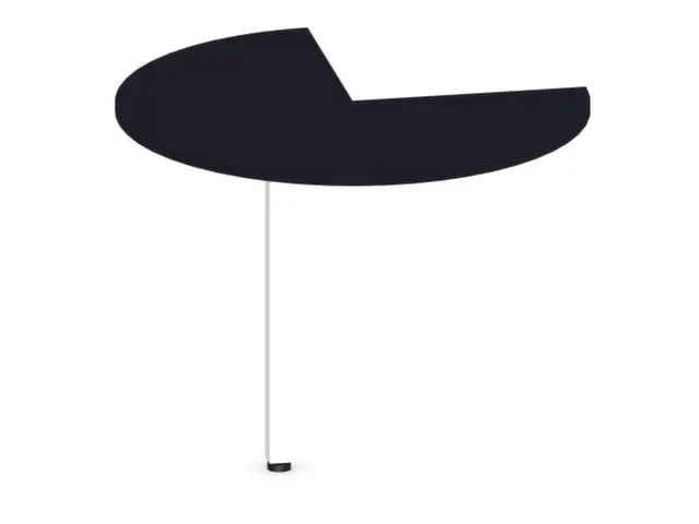 aanbouwtafel,i.h.v.,HxØ 720-840x1000mm,driekwartrond,CC-zwart