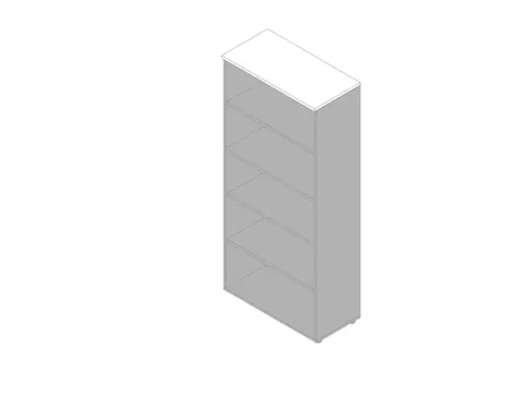 kantoorstelling HxBxD 2000x900x450mm 5 OH 4xhouten vloer aluminium wit