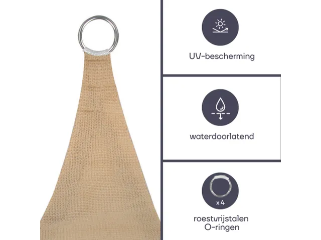 Waterdoorlatend Zonnezeil Vierkant 3.6x3.6m Champagne