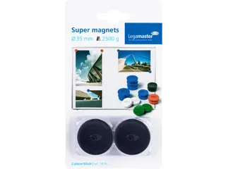 Magneet Legamaster 35mm super 2500gr zwart 2 stuks - 4