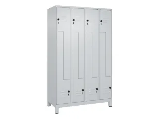 Z-garderobekast,HxBxD 1950x1200x500mm,vak B 150/300mm,draaigrendel - 1