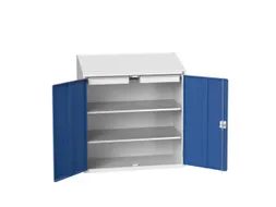 lessenaarkast 1130x1050x550mm 2 legborden 2 laden RAL7035+RAL5010