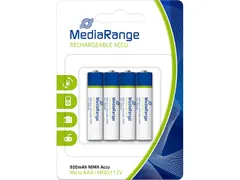 Mediarange Accu Micro Batterijen 4-Pack Hr03 Oplaadbaar AAA 1,2V