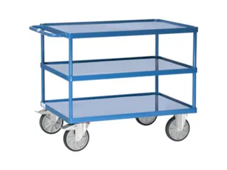 Tafelwagen 2421W 600kg 1000x600mm 3 etages staalplaat + rand - 1