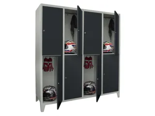 lockerkast,HxBxD 1850x1600x500mm,4x2vakken,RAL7035,front RAL7016 - 2