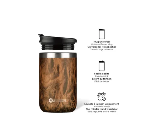 Thermosbeker Les Artistes Paris reisbeker 350ml Wood