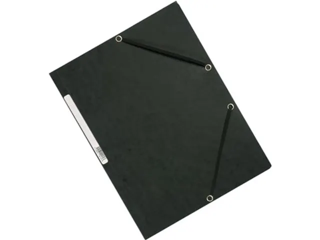 Elastomap A4 Met 3 Kleppen Karton Zwart Voor 200 Vel Pak 10 Stuks