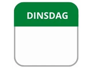 LabelLORD PL Dagetiket Dinsdag 25x25mm Groen Flushlabel 1000 stuks - 1