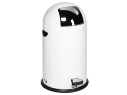 Push & Kick Afvalbak Staalplaat 33 Liter 690x375mm Met Pedaal Wit