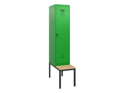 locker met bank,HxBxD 1950x400x815mm,1vak,vak B 400mm,draaigrendel