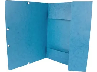 Elastomap A4 Met 3 Kleppen Karton Blauw Voor 200 Vel Pak 10 Stuks - 5