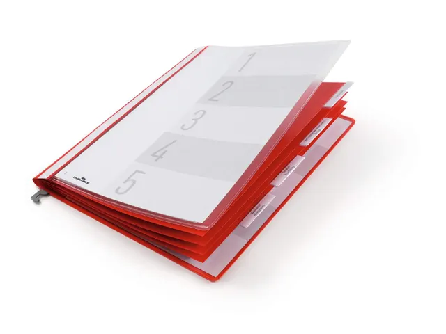 Personeelsmap met hangrail A4 2554 Rood Retailverpakking