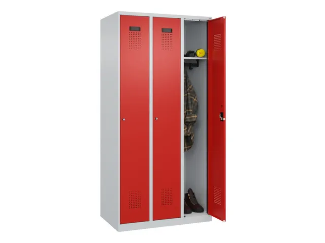 locker,HxBxD 1850x900x500mm,3vak,vak B 300mm,cil.-slot,staand op vloer