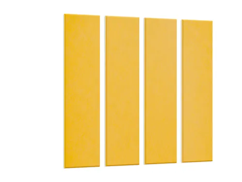 Akoestische PET-vilt wandtegels 30x120cm Geel 4 Stuks