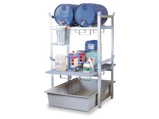 Aftapstelling 990x1250x1620mm V. 2x60l Vaten M. Bak 220l Rooster - 1