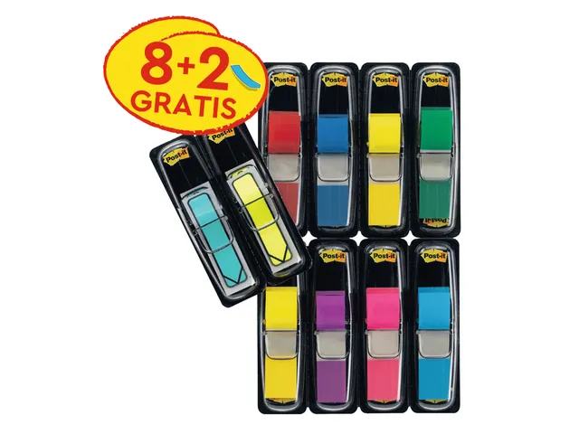 Indextabs 3M Post-it 683 11.9x43.2mm 8 kleuren assorti + 2 sets pijl