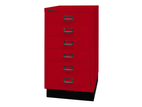 kantoor-ladekast HxBxD 670x349x432mm 6 laden romp kardinaalrood staal