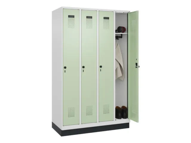 locker,HxBxD 1950x1200x500mm,4vak,vak B 300mm,draaigrendel,sokkel