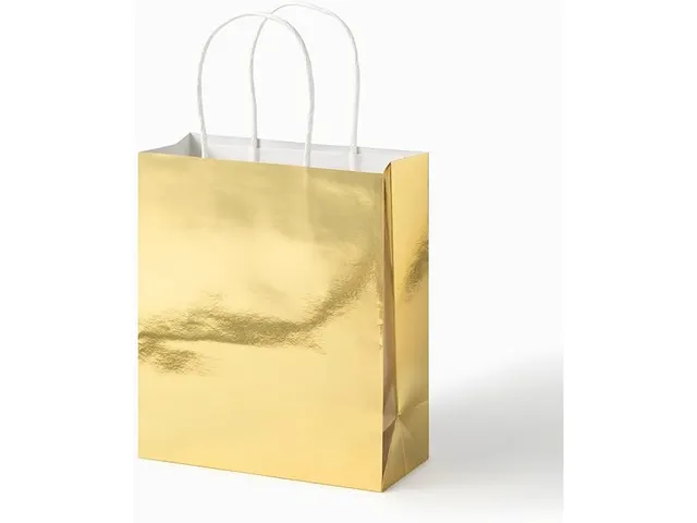Cadeautas Folia goud kraft 18x21x8cm 7 stuks