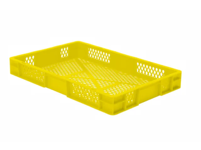 Euronorm-Stapelbak 14.5l 75x 600x 400mm Wanden/Bodem Opengewerkt Geel