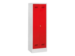 garderobekast,HxBxD 1850x600x500mm,2vak,RAL7035,front RAL3000 - 2
