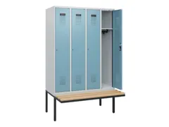 locker met bank,HxBxD 1950x1200x815mm,4vak,vak B 300mm,cilinderslot