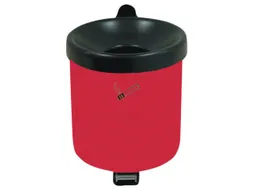 Veiligheidswandasbak 0.6 liter 100x90mm Kiepbaar Plaatstaal Rood