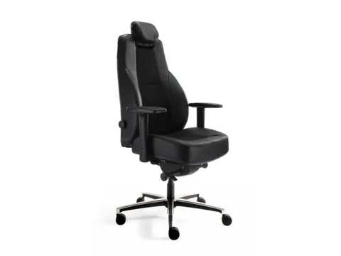 24-Uurs-Bureaustoel Synchroonmechaniek M. Armleuningen Met Hoofdsteun