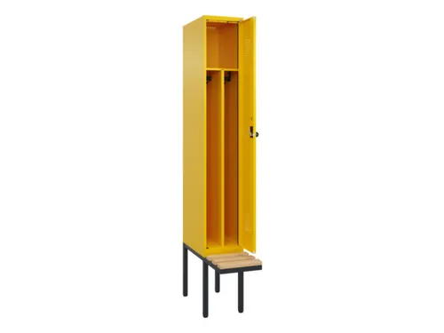 locker met bank,voor scheiding van kleding,HxBxD 2120x300x815mm,1vak