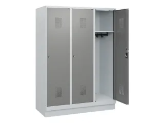schoollocker,HxBxD 1630x1200x500mm,3vak,vak B 400mm,cil.-slot,sokkel - 1