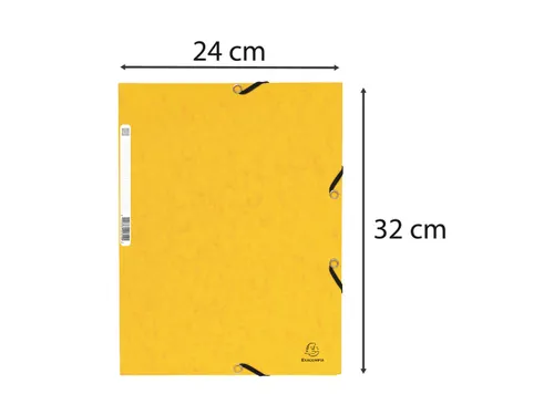Elastomap 3 kleppen glanskarton 355gm² - A4-Geel