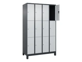 lockerkast,HxBxD 1950x1200x500mm,4x3vakken,vak B 300mm,cil.-slot - 1
