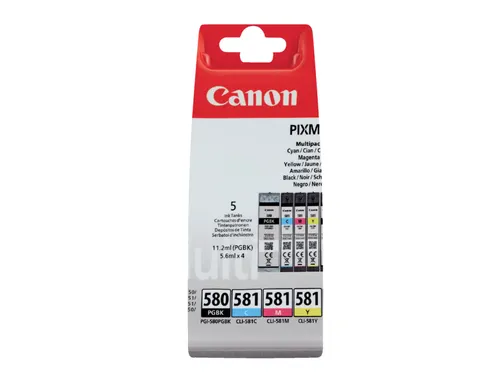 Canon PGI-580 & CLI-581 Inktcartridges 5-Pack Zwart + Kleur