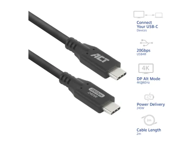 Kabel ACT USB-C 4.0 20Gbps 2m