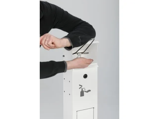ontsmettingsmiddeldispenser HxBxD 1147x180x130mm v. 1l v. buiten